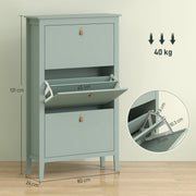 Dimension diagram of the shoe cabinet: 131 cm height, 80 cm width, 24 cm depth and 40 kg weight capacity