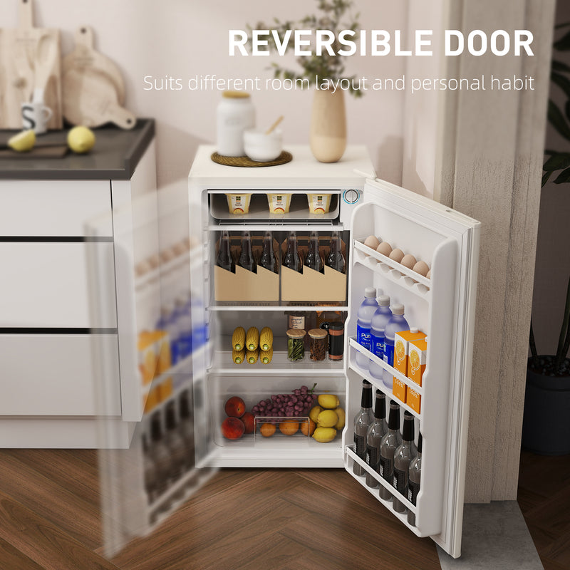 91L Under Counter Fridge Freezer With Chiller Box And Adjustable Thermostat Beige