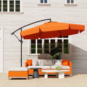 Orange 2.7m Cantilever Garden Parasol with Adjustable Crank Arm by Outsunny