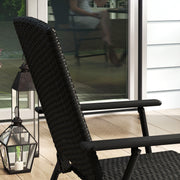 Set of Two Black Folding Rattan Chairs for Garden and Patio by Outsunny