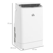 14000 BTU Smart WiFi Mobile Air Conditioner With Dehumidifier For Rooms Up To 35m2 White