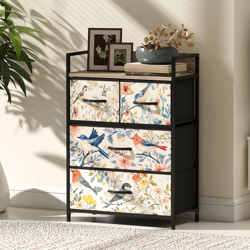 4 Drawer Chest of Drawers with Spacious Storage for Bedroom or Living Room White