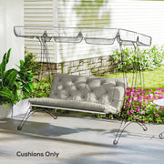 Outdoor Bench Cushion for 2 Seater Benches or Swing Chairs Easy Care Light Grey AOSOM
