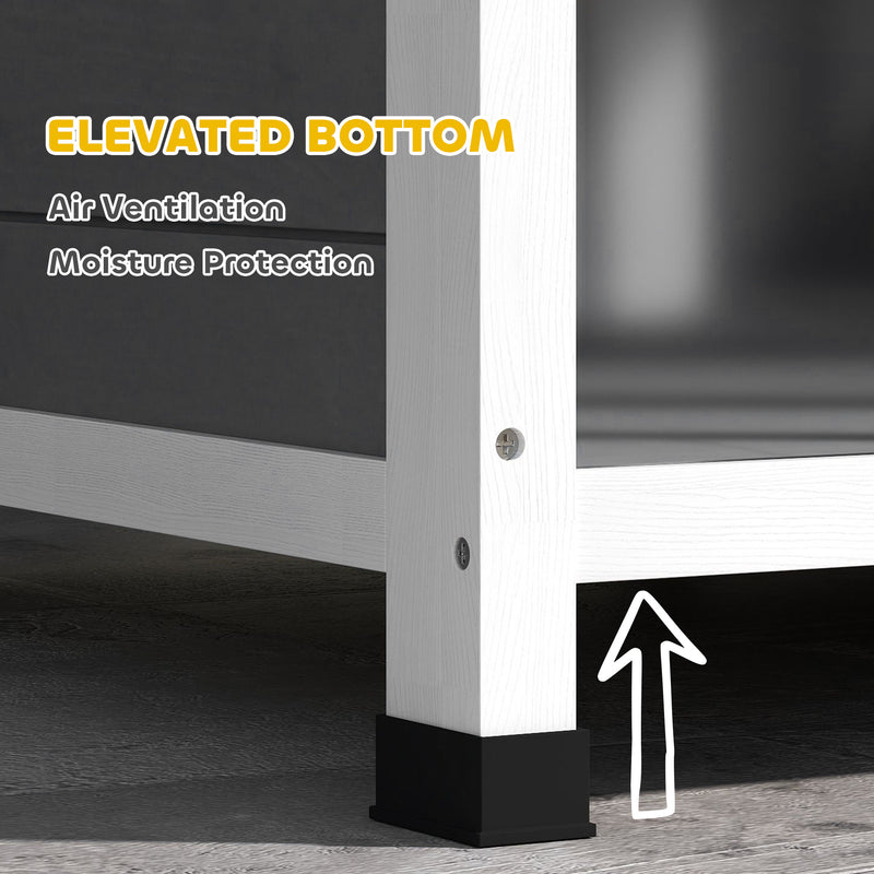 Wooden Dog Kennel with Removable Floor Openable Roof and Large Window Charcoal Grey by PawHut