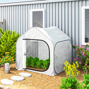 Mini Pop Up Greenhouse 150 x 148cm Portable Plant Grow Tent White by Outsunny