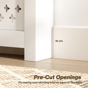 Radiator Cover with Storage Drawer Modern Slatted Design for Living Room White