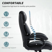 Ergonomic Executive Office Chair with Spring Cushioning for All Day Comfort Black