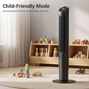 Tower Fan with Quiet Sleep Mode and App Control for Cool Comfortable Rooms Black AOSOM