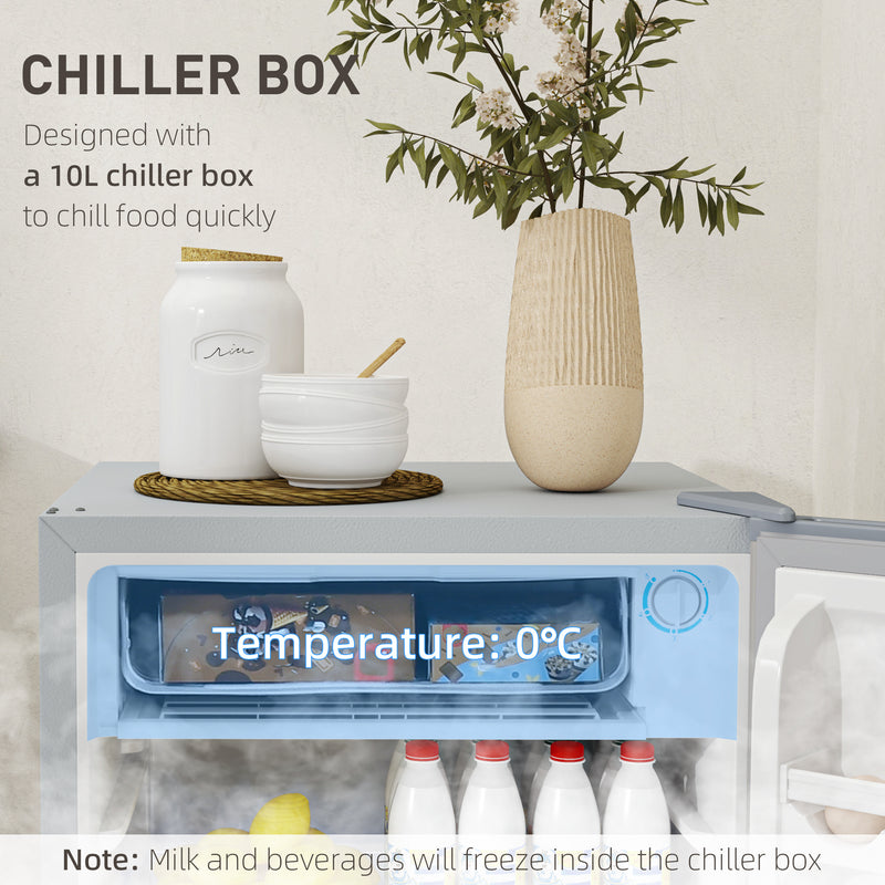 91L Freestanding Under Counter Fridge with Lock Grey by HOMCOM