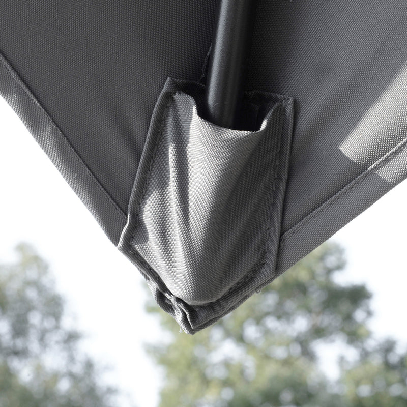 Light Grey 3x3m Cantilever Parasol with Aluminium Frame Crank Tilt and Base by Outsunny