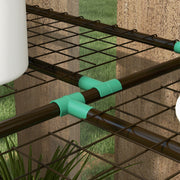 Mini Lean To Greenhouse with Three Shelves Ideal for Small Gardens and Balconies Green