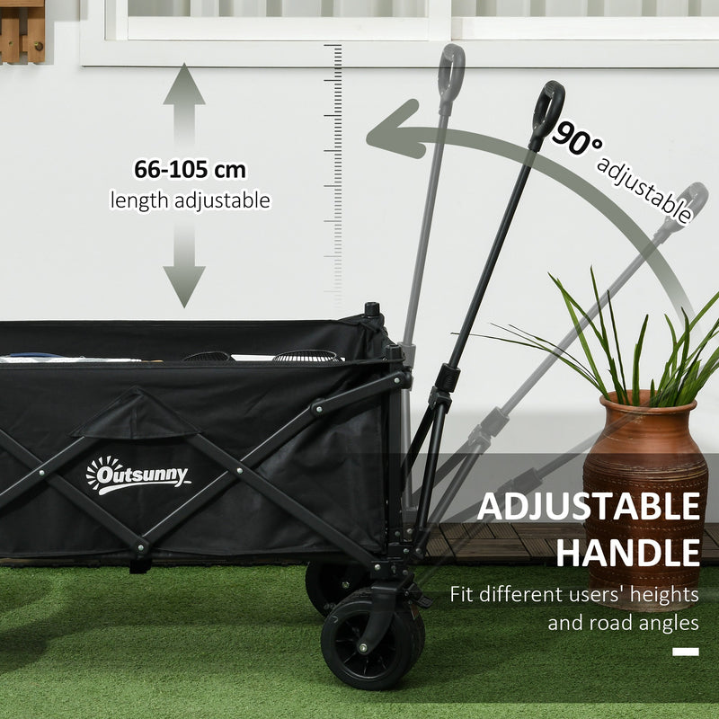 Folding Garden Trolley Wagon With Carry Bag For Camping Beach And Festivals 120kg Capacity