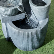 Solar Powered Outdoor Water Fountain Dark Grey by Outsunny