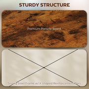 Industrial L Shaped Corner Computer Desk with Built In Bookshelf for Home Office Study Rustic Brown