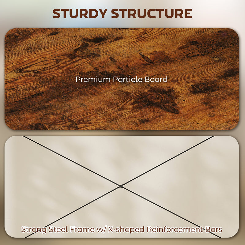 Industrial L Shaped Corner Computer Desk with Built In Bookshelf for Home Office Study Rustic Brown