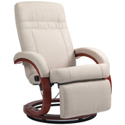 Reclining Swivel Armchair with Footrest for Relaxing at Home Office Use Beige