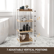 Four Tier Bamboo Adjustable Shelf Storage Unit for Home and Office by HOMCOM