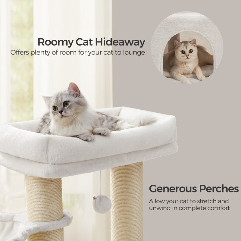 Cat tree dimensions diagram showing 50 x 50 x 160 cm size