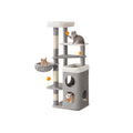 Feandrea multi-level cat tree in dove grey with cave and basket perch