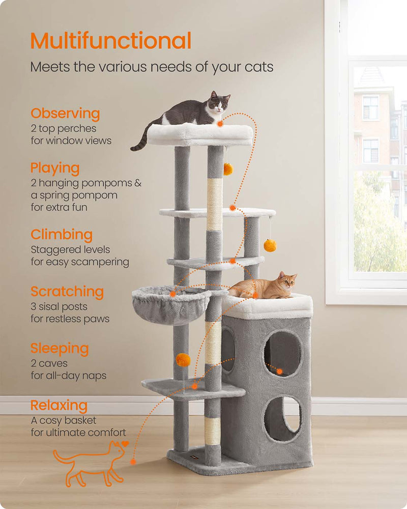 Feandrea cat tree dimensions diagram