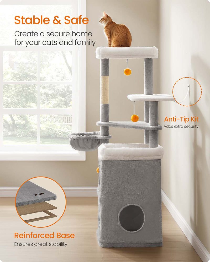 Feandrea cat tree shown from a side angle