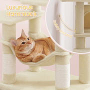 Cat tree dimensions diagram showing 45 x 35 x 112 cm M size
