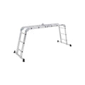 Songmics multi purpose aluminium ladder set up in the bridge position, angled view