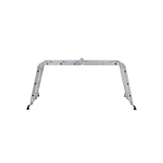 Aluminium ladder in the low bridge position seen straight on, showing the hinges