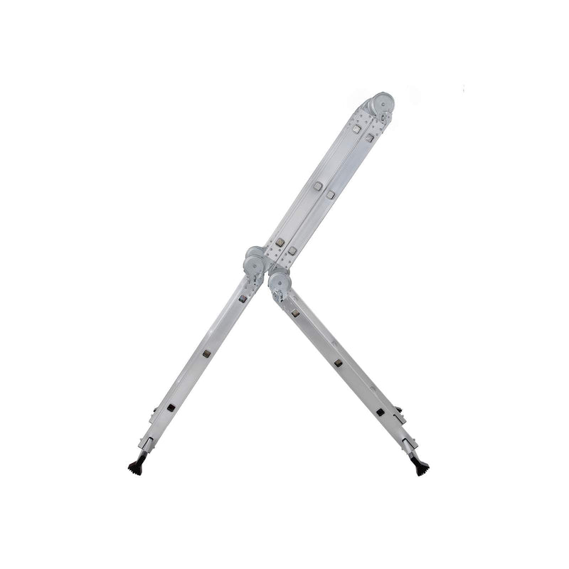 Aluminium ladder folded into the A-frame step ladder position