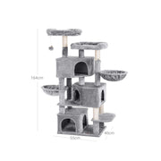 Cat tower positioned in a living room setting for scale