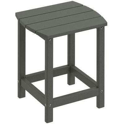 Outdoor Side Table for Garden or Patio with Easy-Clean Weatherproof Wood Effect Grey Outsunny