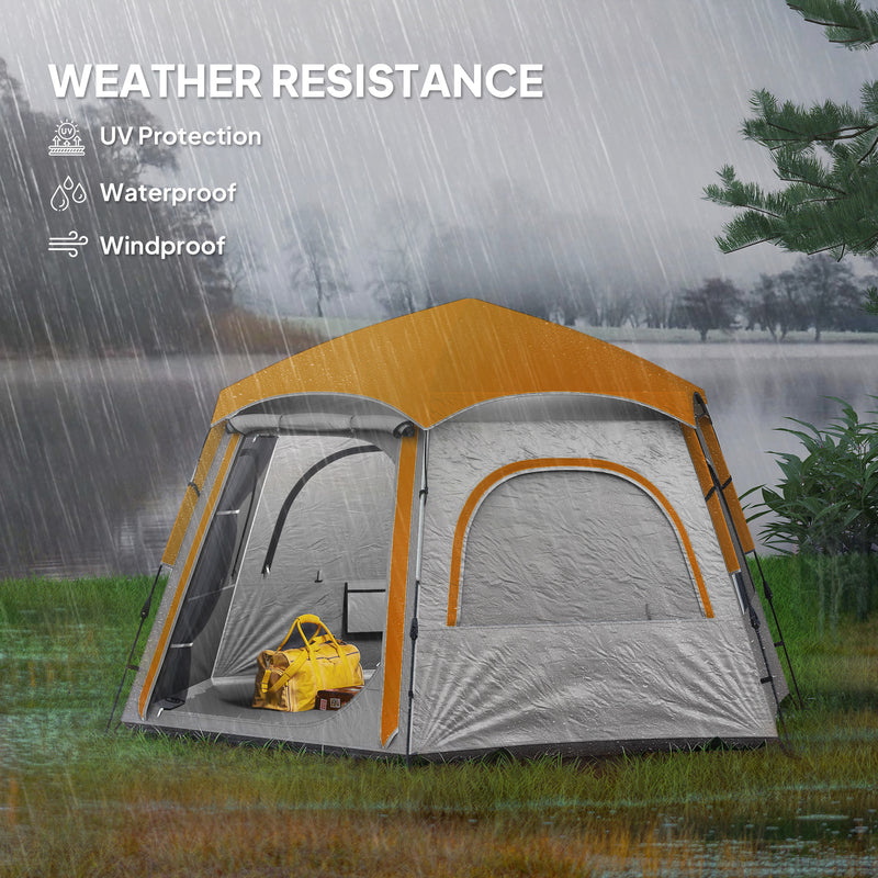 4 Person Pop Up Dome Tent for Quick Camping Shelter Lightweight Light Grey