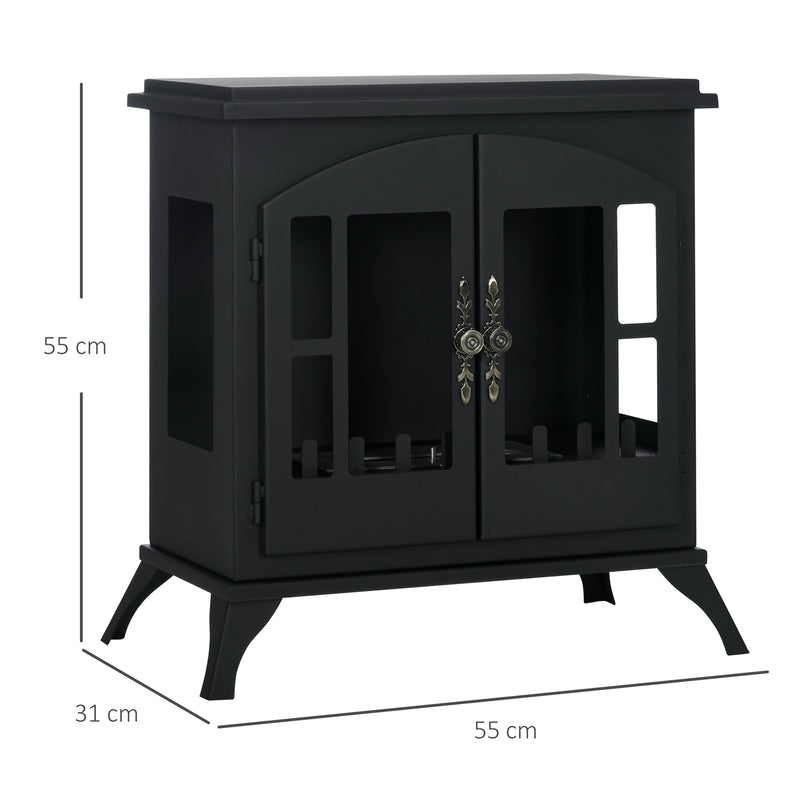Freestanding Ethanol Fireplace for Clean Instant Room Heating Black