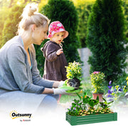 Green 180 x 90cm Galvanised Steel Open Garden Planter Durable Raised Bed by Outsunny