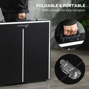 5ft Folding Table Tennis Set With Net Ideal For Indoor Or Outdoor Play Black AOSOM