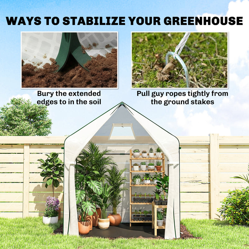 Walk In Greenhouse for Tall Plants and Seedlings with Ventilated Mesh Windows Green Outsunny