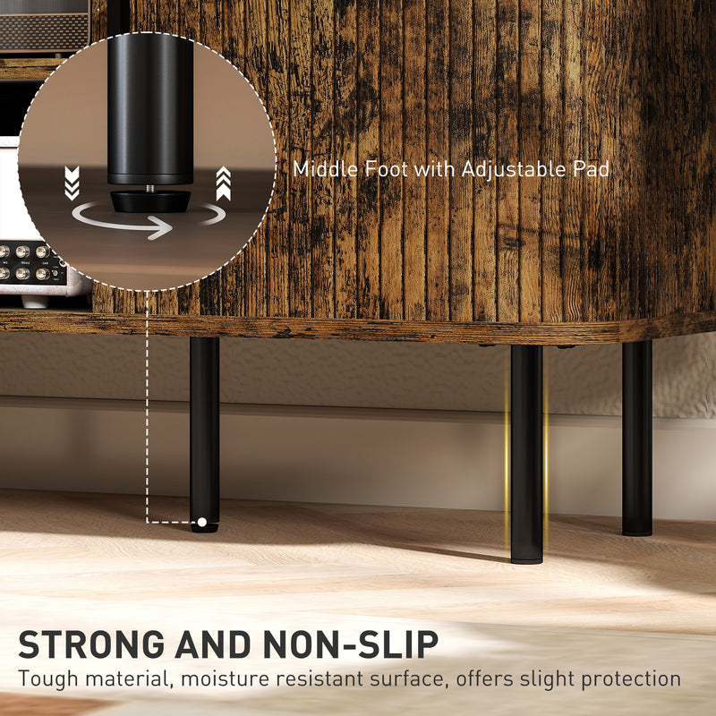 TV Stand Cabinet for TVs up to 55 Inches with Storage Shelves and Cupboard, Rustic Brown