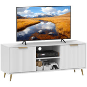 White TV Stand Cabinet for TVs up to 55 Inches with Shelves and Storage by HOMCOM