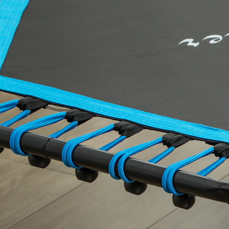 Adjustable Fitness Rebounder Trampoline With LED Lights For Low Impact Workouts Blue AOSOM