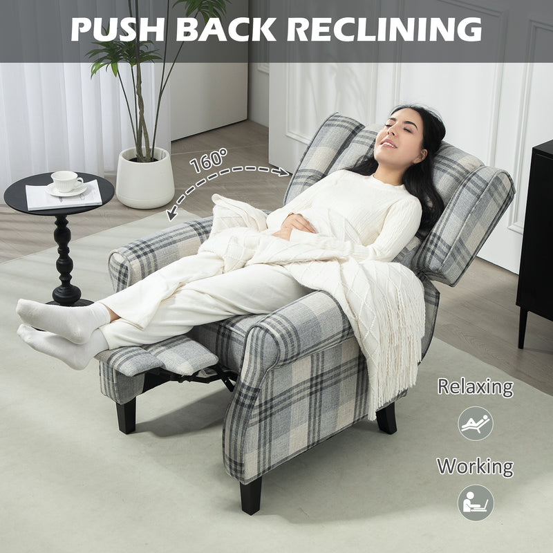 Grey Manual Reclining Chair with 160 Degree Backrest and Footrest by HOMCOM