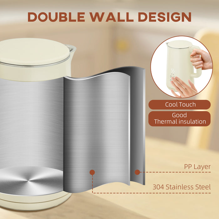 Beige Digital Kettle and Toaster Set 3000W Fast Boil with LED Display and 7 Browning Levels