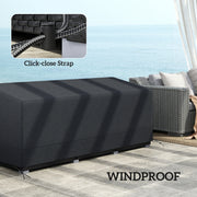 Black Rectangular Patio Furniture Cover for 3 Seater Sofa Water UV Resistant 600D Oxford by Outsunny