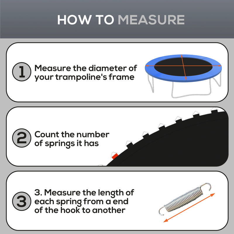 8ft Trampoline Replacement Mat with V Hooks and Spring Tool for Outdoor Use Black AOSOM