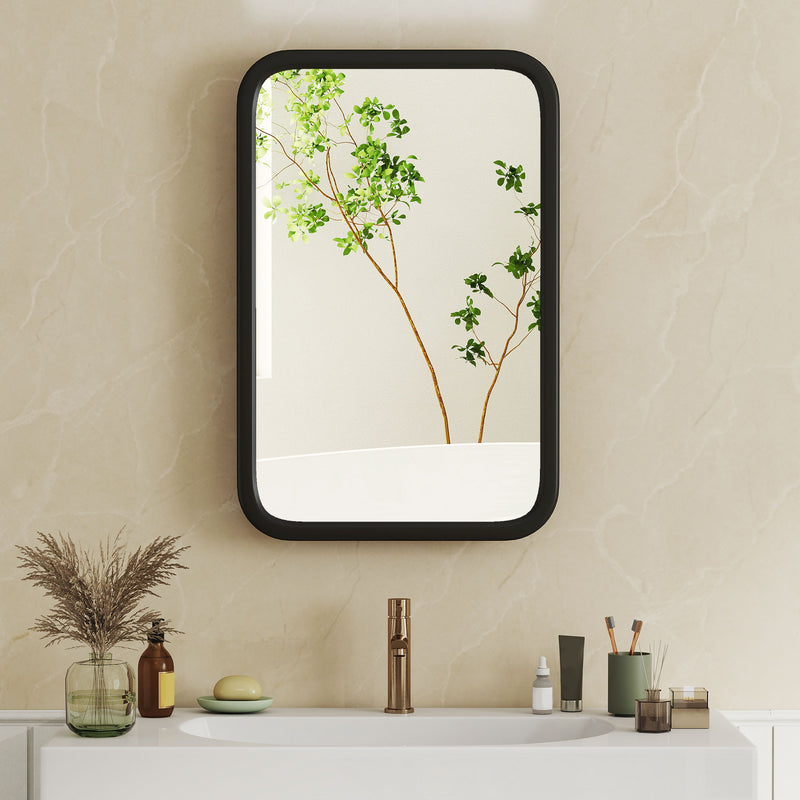 Bathroom Wall Cabinet with Mirror and Shelves for Organised Storage Black
