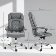 Heavy Duty Executive Office Chair with Spring Cushion Support PU Leather Grey