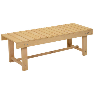 2 Seater Wooden Garden Bench Set for Patio or Indoor Use with Sturdy Fir Wood Frame, Natural