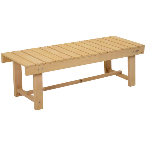 2 Seater Wooden Garden Bench Set for Patio or Indoor Use with Sturdy Fir Wood Frame, Natural