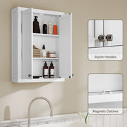 Wall Mounted Bathroom Cabinet With Adjustable Storage Shelves For Organised Spaces White