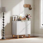 White and Gold Storage Sideboard with Elegant Design by HOMCOM