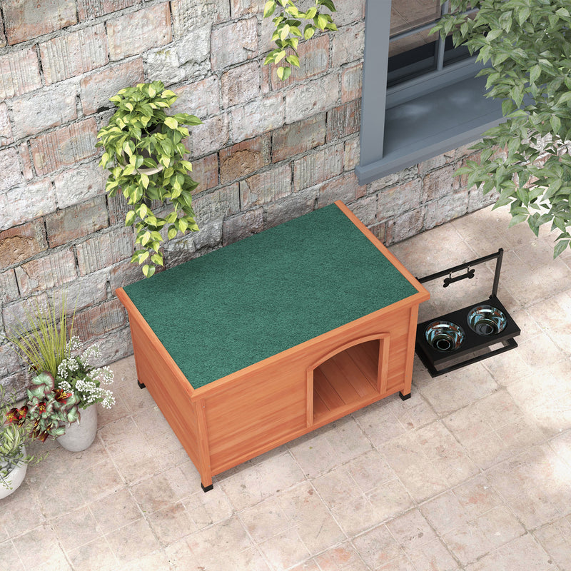 Outdoor Wooden Dog Kennel With Removable Floor and Open Roof for Easy Cleaning Natural Wood
